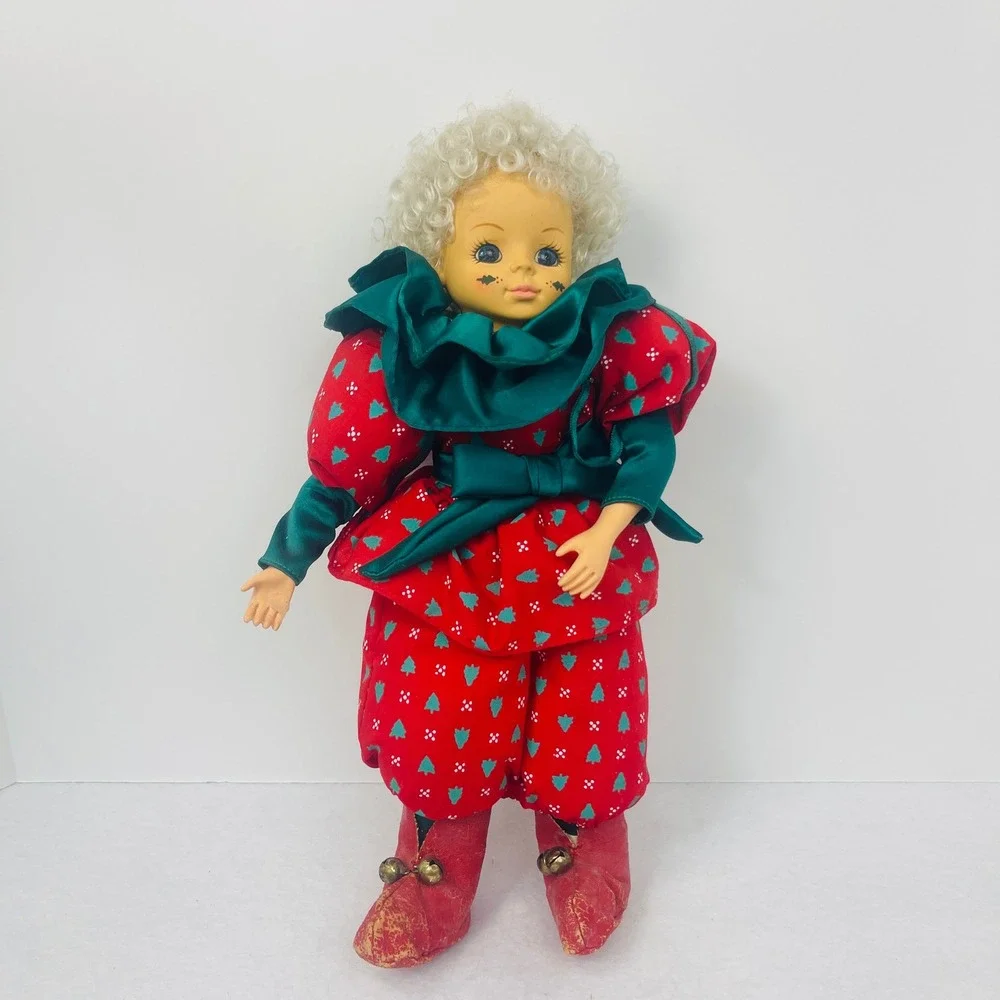 Vintage Brinn's December Calendar Doll Christmas Tree Outfit Red Green 11.5